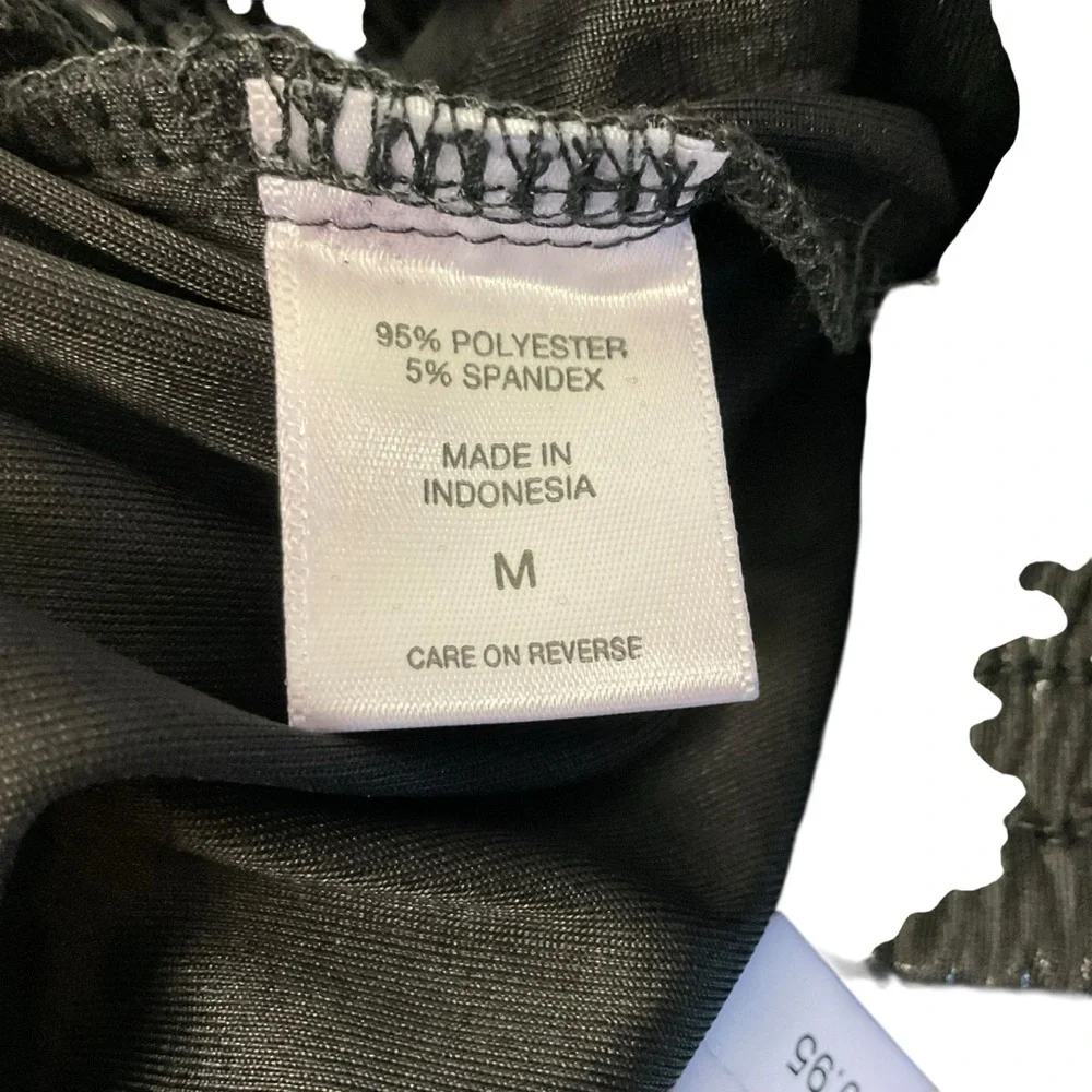 NY&C Black Shiny Soft Pants Straight Leg Stretch Size M NWT - Picture 7 of 10